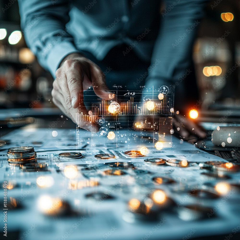 Poster ai-generated risk management strategies for business finance professional workspace data-driven insi