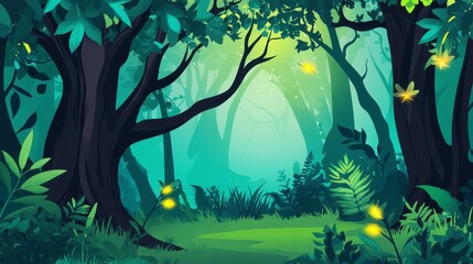 forest artwork illustration, artistic forest illustration, green forest background, nature forest painting, peaceful forest scenery, mystic forest artwork, enchanted forest scene, forest scene artwork