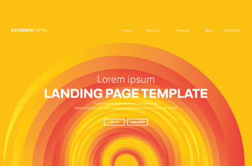 Abstract modern technology Landing page template, flowing line digital technology, smooth particle wave, big data techno design concept background wallpaper, Annual reports, flyer, poster, cover. EPS
