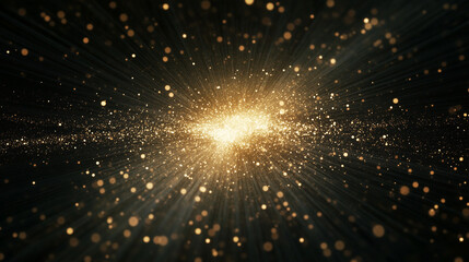 Obraz premium shiny festive golden confetti on black background, texture, shimmers, flash, glare, beauty