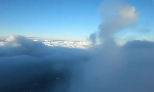 First Person View of Cloud at Hyper-Speed with Dynamic Motion and Timelapse Effect