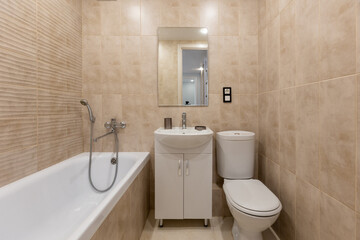 modern bathroom room with toilet and washing machine