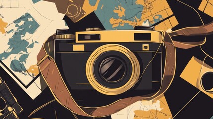 vintage photo camera vector illustration