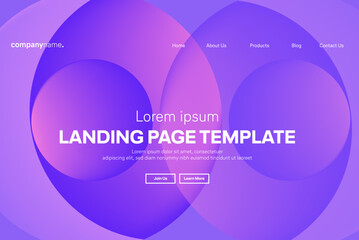 Abstract modern technology Landing page template, flowing line digital technology, smooth particle wave, big data techno design concept background wallpaper, Annual reports, flyer, poster, cover. EPS