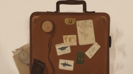 vintage suitcase with travel suitcase