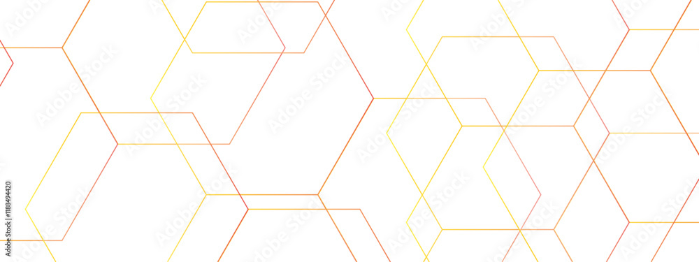 Poster Modern Abstract Hexagonal Pattern. Gradient Geometric Network Design. Molecular structures in technology, wallpaper background. Hexagonal concept technology, banner