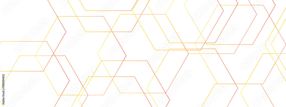 Aufkleber Modern Abstract Hexagonal Pattern. Gradient Geometric Network Design. Molecular structures in technology, wallpaper background. Hexagonal concept technology, banner