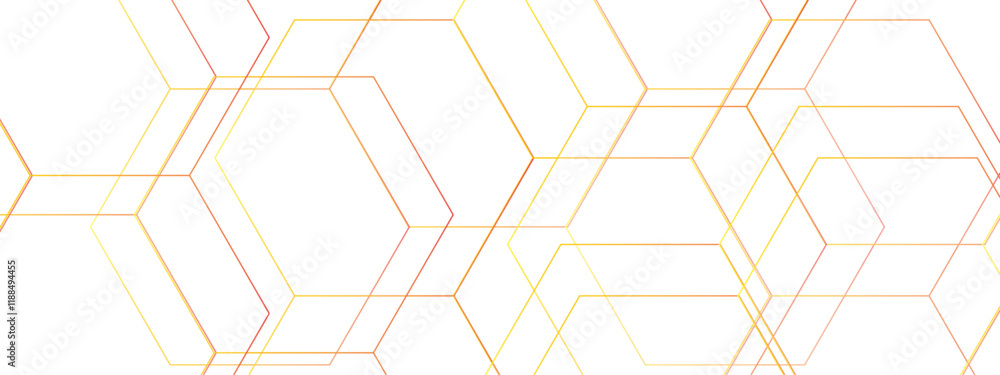 Poster Modern Abstract Hexagonal Pattern. Gradient Geometric Network Design. Molecular structures in technology, wallpaper background. Hexagonal concept technology, banner
