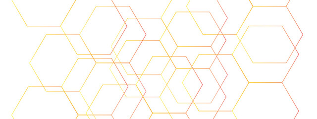 Modern Abstract Hexagonal Pattern. Gradient Geometric Network Design. Molecular structures in technology, wallpaper background. Hexagonal concept technology, banner