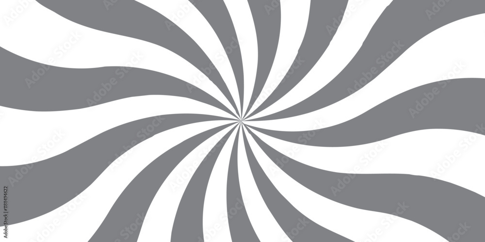 Poster abstract swirling optical illusion. monochrome hypnotic spiral design. background with rays retro st