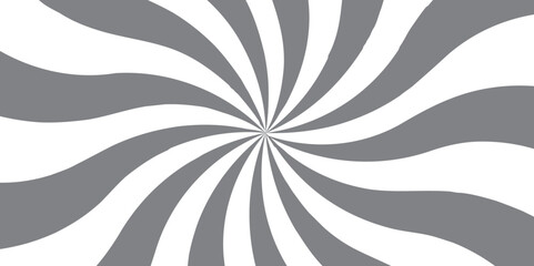 Abstract Swirling Optical Illusion. Monochrome Hypnotic Spiral Design. background with rays retro starburst. Spiral radial striped backdrop design. Sunburst background radial lines design