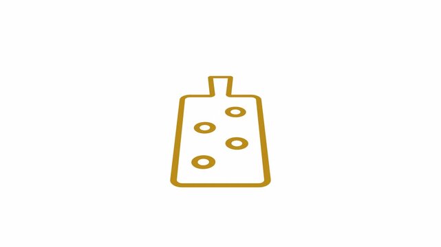 spanking paddle line icon animation on transparent alpha channel