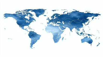 Blue Watercolor World Map: A world map rendered in a captivating blue watercolor style, highlighting the interconnectedness of our planet.  