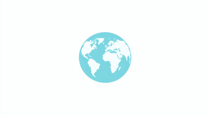 Fototapeta premium Blue Globe Icon: A minimalist illustration of a blue globe icon, symbolizing connectivity, globalization, and world peace. The simple.