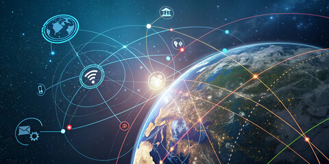 Abstract Technology Background Highlighting Telecommunications