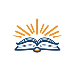 Obraz premium Open Book Radiant with Bright Sun Rays Above