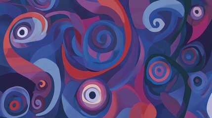 Abstract Art with Vibrant Colors and Intricate Swirling Designs. A Stunning Visual Feast of Abstract Geometric Patterns.