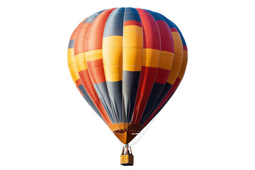 Colorful hot air balloon isolated on transparent background for travel-themed designs