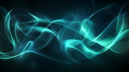 Obraz premium Abstract teal glowing waves (1)
