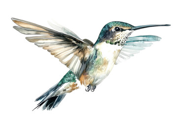 Fototapeta premium Vibrant Hummingbird Taking Flight Against a Clean transparent Background for Modern Design