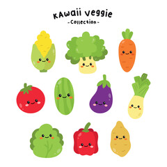 Hand Drawn Kawaii Vegetable Character Illustration