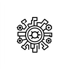 Abstract Technology Icon Centralized System Design