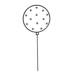 Adorable Balloon Line Art Doodle Illustration