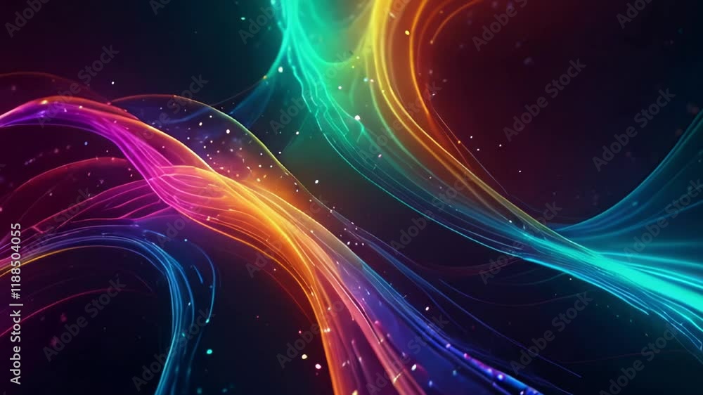 Aufkleber vibrant abstract light trails on dark background creating dynamic motion and energy.