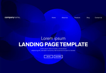Abstract modern technology Landing page template, flowing line digital technology, smooth particle wave, big data techno design concept background wallpaper, Annual reports, flyer, poster, cover. EPS