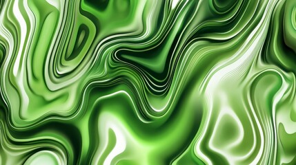 Fototapeta premium Stunning Green Abstract Liquid Design: A mesmerizing abstract art piece showcasing a dynamic interplay of green and white liquid forms.