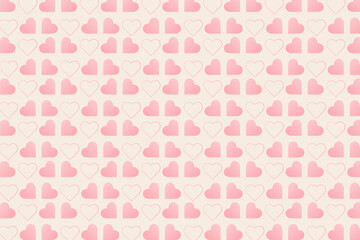 Set of Happy Valentine's day , heart and Love Minimalist Art , pink gradient