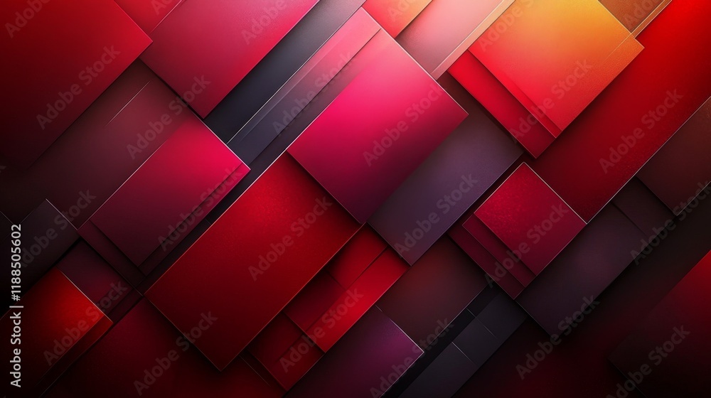 Aufkleber abstract geometric pattern with a gradient of red and purple hues creating a layered, modern, elegan