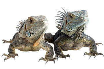 Obraz premium Iguanas Isolated on a transparent Background Perfect for Educational and Scientific Use