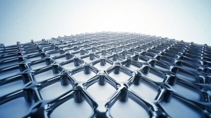 Fototapeta premium Abstract Metallic Grid Pattern: A Visual Representation of Complex Structures