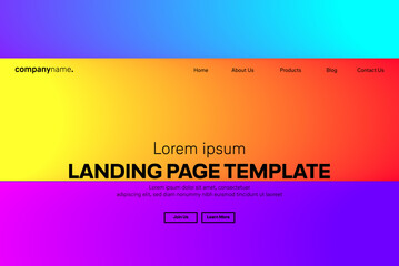 Abstract modern technology Landing page template, flowing line digital technology, smooth particle wave, big data techno design concept background wallpaper, Annual reports, flyer, poster, cover. EPS