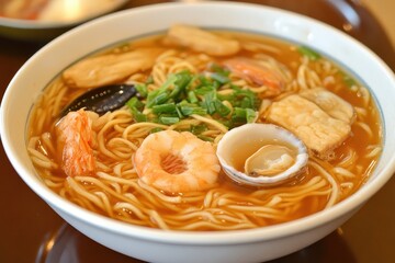 Jjampong is a Korean seafood noodle soup