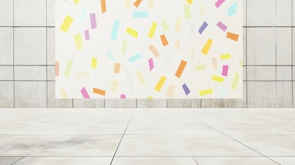 empty room with colorful wall