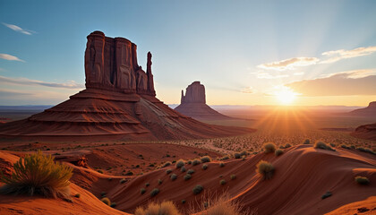 Naklejka premium Awe-Inspiring Desert Sunrise Landscape