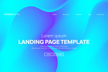 Abstract modern technology Landing page template, flowing line digital technology, smooth particle wave, big data techno design concept background wallpaper, Annual reports, flyer, poster, cover. EPS