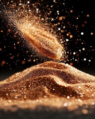 Sparkling Bronze Glitter Texture Shimmering Background Festive Design Element