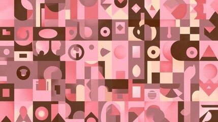 seamless pattern with pink flowers