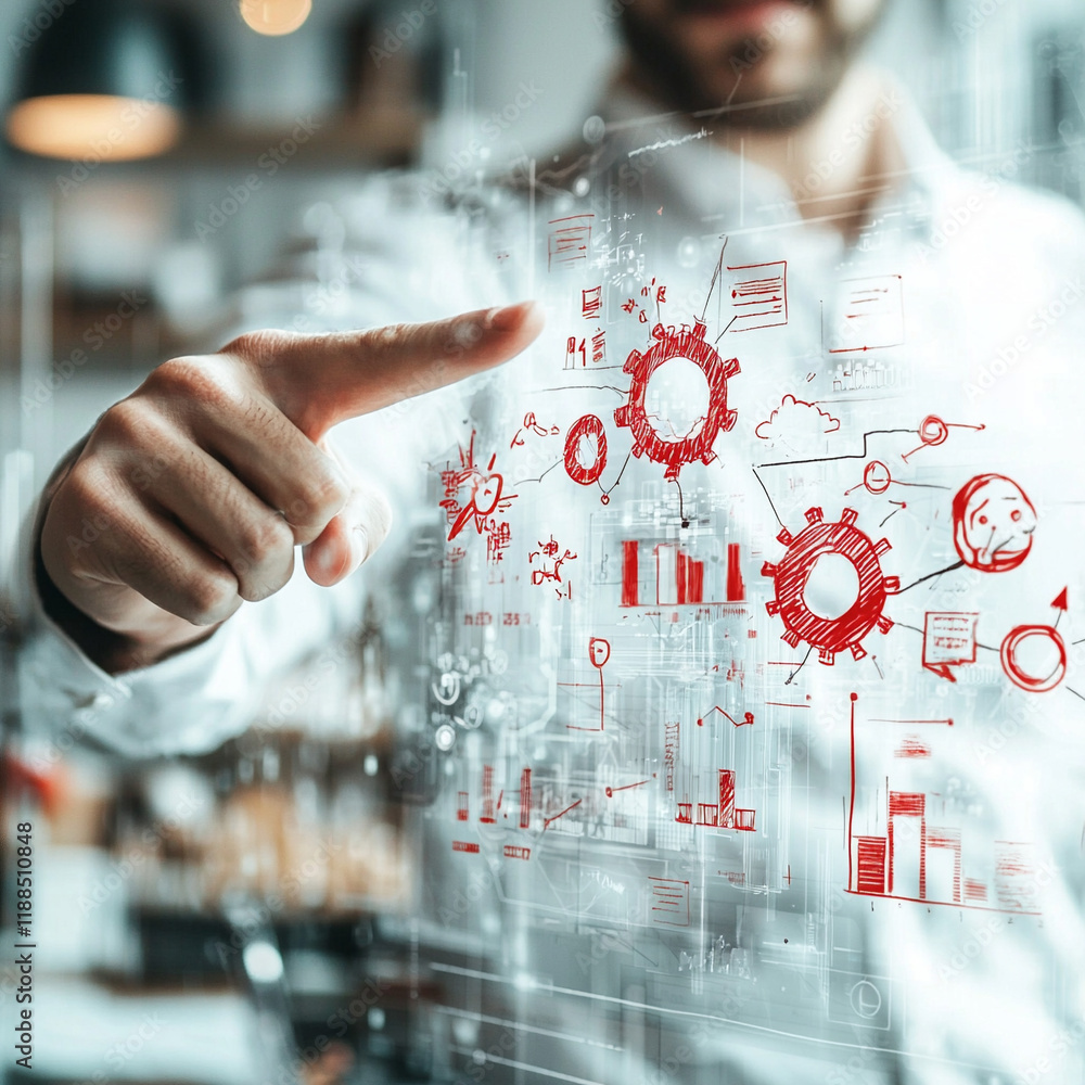 Poster ai-generated insights on employee development strategies in business digital workspace professional 