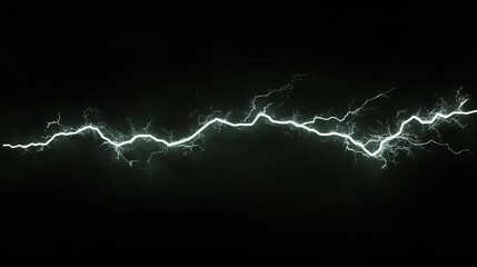 Glowing electric green lightning bolt on dark background, energy, power