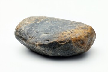 Fototapeta premium Close-up of smooth stone with natural texture on white background