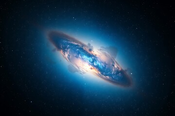 Deep space shining stars in night sky, constellation star field, galaxy abstract purple and blue space background with stars