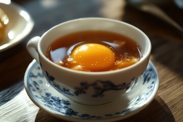Jujube tea with added egg yolk