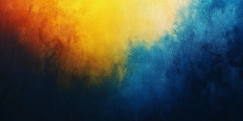 Obraz premium Vibrant yellow blending into blue with grainy texture, creating an abstract noise background, perfect for creative designs, comic book style