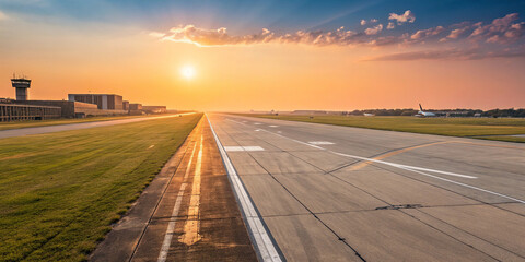 Fototapeta premium A Beautiful Sunrise on a Clear Sunny Day with Radiant Light