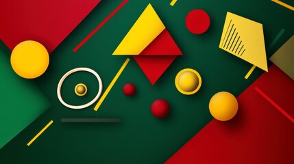 Vibrant Geometric Shapes Composition - A Colorful Abstract Design