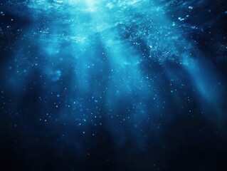 Ethereal Blue Bokeh Lights Abstract Background